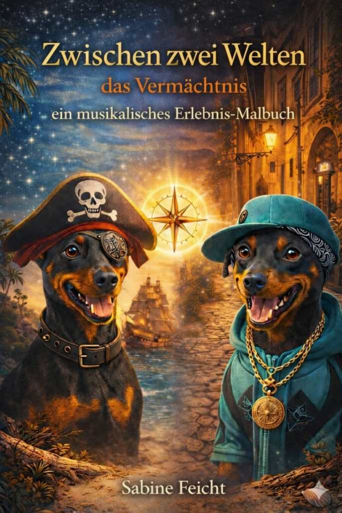 Zwischen zwei Welten – Das Vermächtnis. Musikalisches Erlebnis-Malbuch über Freundschaft, Erinnerung, Mut und die Kraft der Musik.