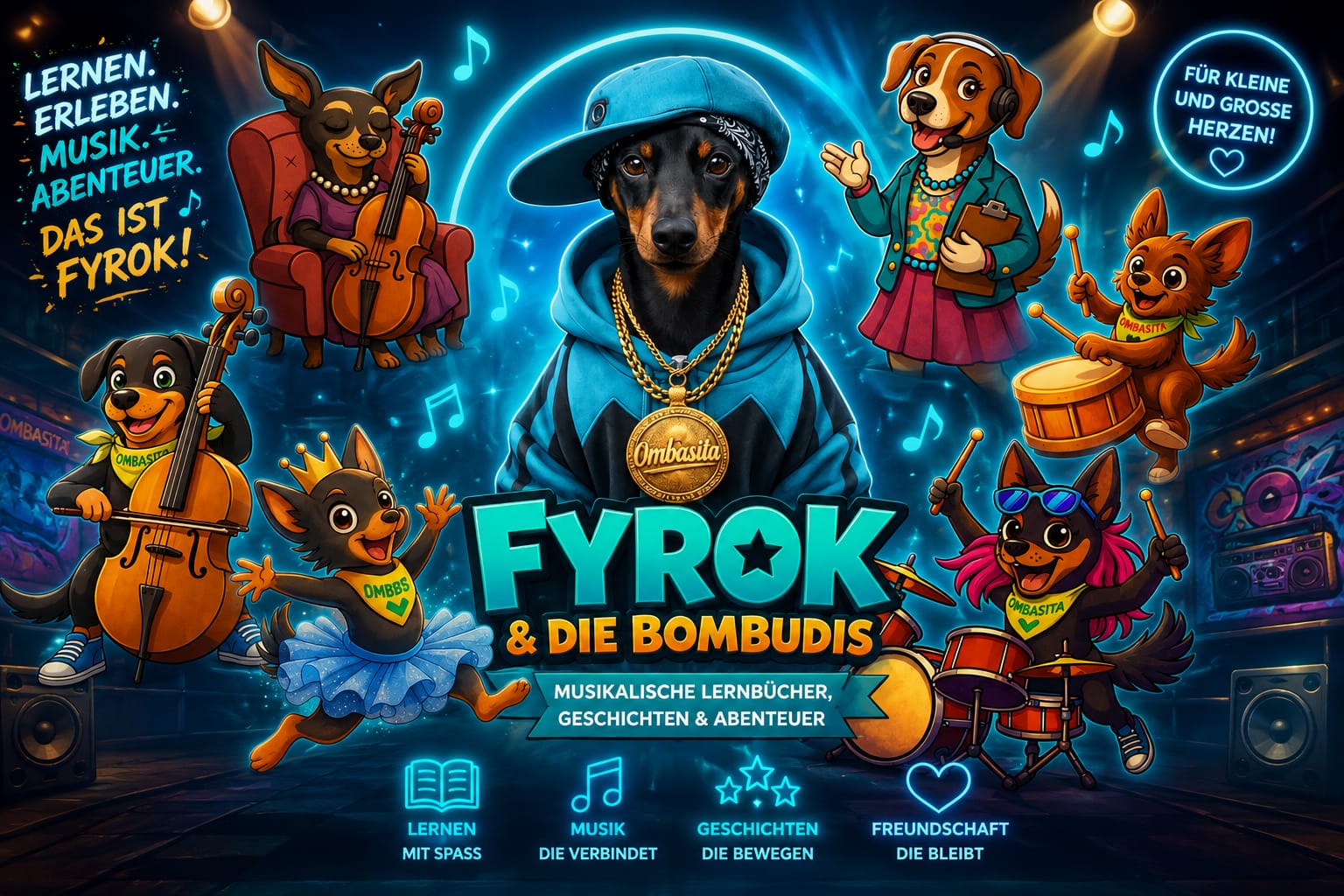 Fyrok und die BomBudis – musikalische Lernbücher, Geschichten, Musik und kreative Abenteuer für Kinder und Familien